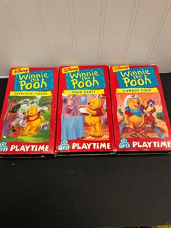Vhs Pooh playtime detective tigger Pooh party cowboy Pooh