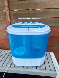 Portable Washing Machine - Mini Lightweight Twin Tub Wash&Spinner 10 lbs Gravity Drain Hose