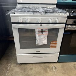 Stove Gas Range Self Cleaning Whirlpool White 30”