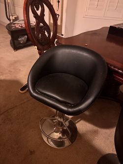 Black Faux Leather Swivel Bar Stool
