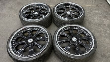 22 INCH ASANTI 3pc STAGGERED RIMS AND TIRES 5x112