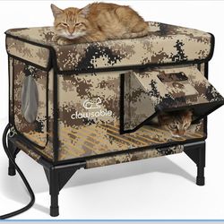 Indestructible Heated Cat House for Outside Winter, 100% Waterproof,