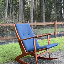 Danish Modern Teak Rocking Chair By Holger Georg Jensen For Tønder Møbelværk