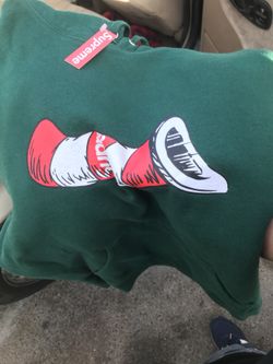 Supreme Cat In The Hat Hooded sweatshirt Dark Green Large for Sale