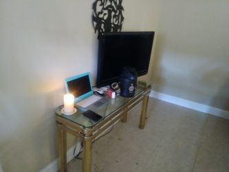 Buffet Glass Table Gold