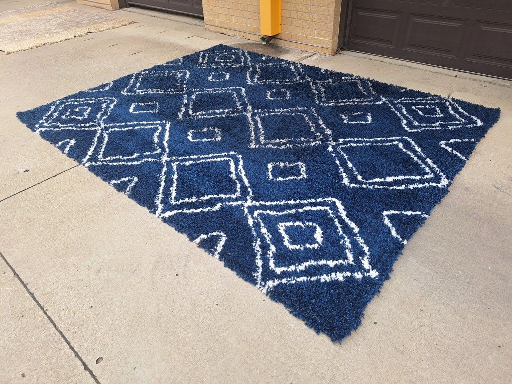Blue/White 8' X10' Area Rug
