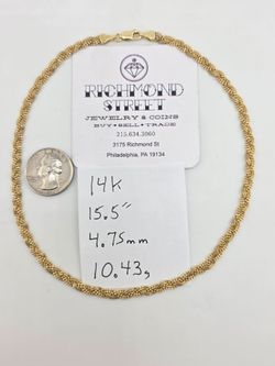 14k gold custom 15.5" choker necklace