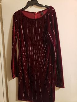 Velvet & Rhinestones Burgundy Dress Windsor