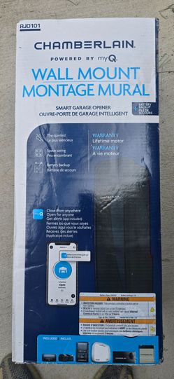 Chamberlain Ultra-Quiet Wall Mount Smart Garage Door Opener with Battery Backup and WiFi Connection (RJO101 model) (VIDEO KEYPAD NOT INCLUDED)