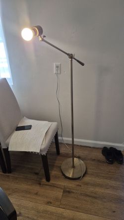 Brass Adjustable Boom Arm Floor Lamp