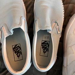 Light Blue Slip On Vans 
