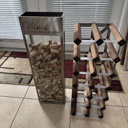 Wine Connosieur’s Cork Display Holder Decor + Wine Bottle Storage Rack