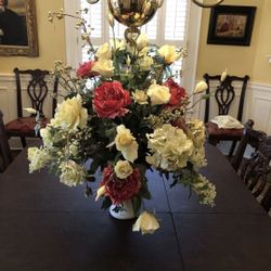 PROFESSIONAL SILK FLORAL CENTERPIECE ARRANGEMENT FOR SPRING/SUMMER