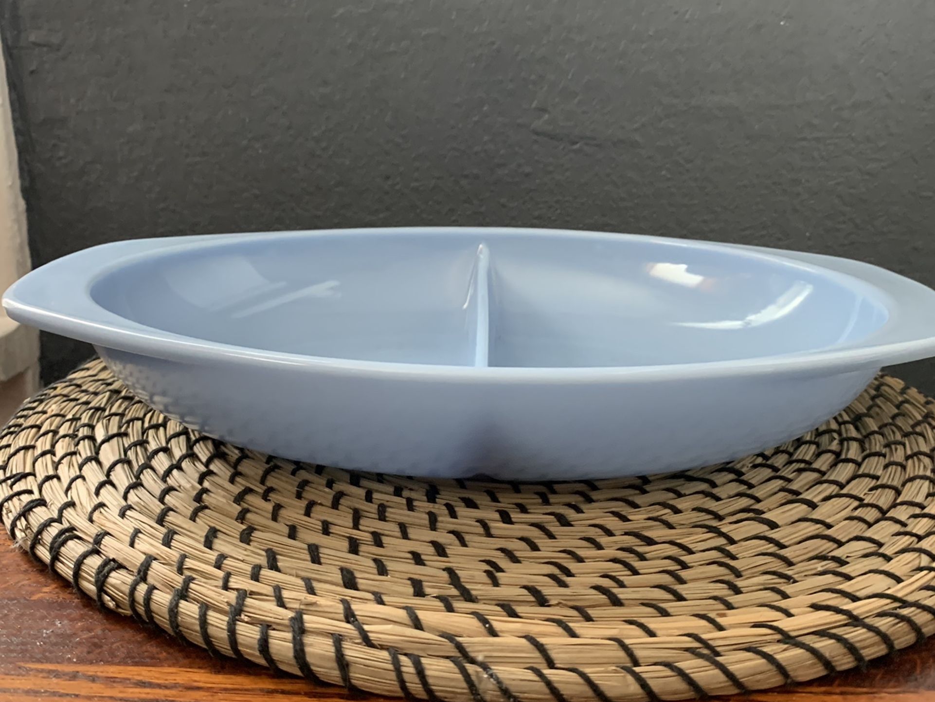 Vintage Pyrex Delphite Blue Divided Dish  !!!!!! 