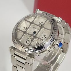 Cartier Pasha Grille 38mm Automatic Steel Watch W31040H3