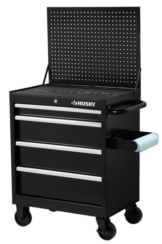 Husky 27-inch 4-Drawer Mobile Tool Storage Project Center in Black - NEW condition