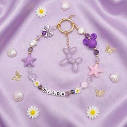 Personalized Disney style Mouse Glass Charm Phone Bracelet