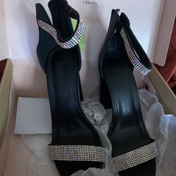 Charlotte Russe Black Sparkle Rhinestone Heel | Brand New Size 6