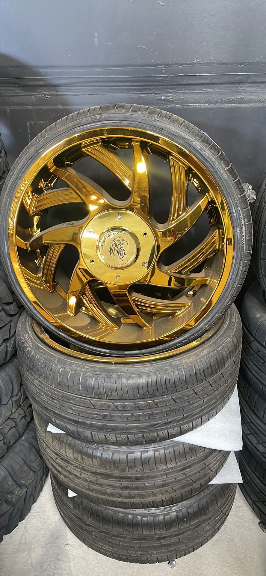 22” Gold Forged Wheels Rims 5x115 5x4.5 5x114.3 & Tires Charger Challenger 300c Impala-We Finance