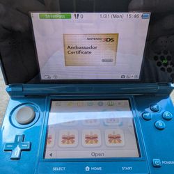 Nintendo 3DS With Ambassador Certificate 21 Games 