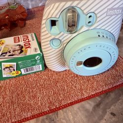 Fujifilm Cámara Instantánea Instax Mini 9 (Azul Hielo) con Paquete de Película Instax Mini