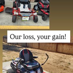 Toro TimeCutter MyRide GAS Zero Turn Mower – Quick Sale $4500
