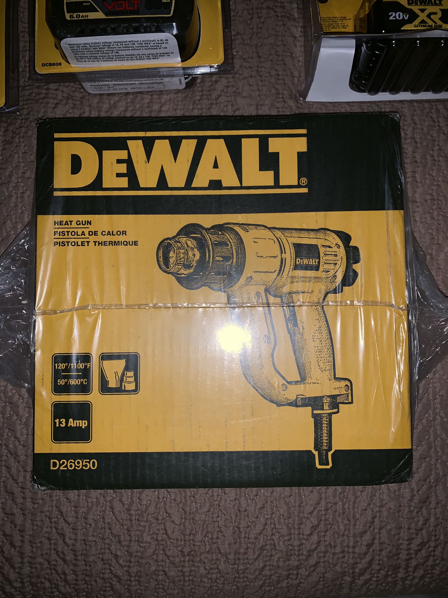 DEWALT SKILL SAW, HEAT GUN, DRYWALL SCREW GUN, AND BRAND NEW 60V/ 20V BATTERIES WITH UNIVERSAL BATTERY CHARGER. WILL SELL AS LOT OR UNIT BY UNIT