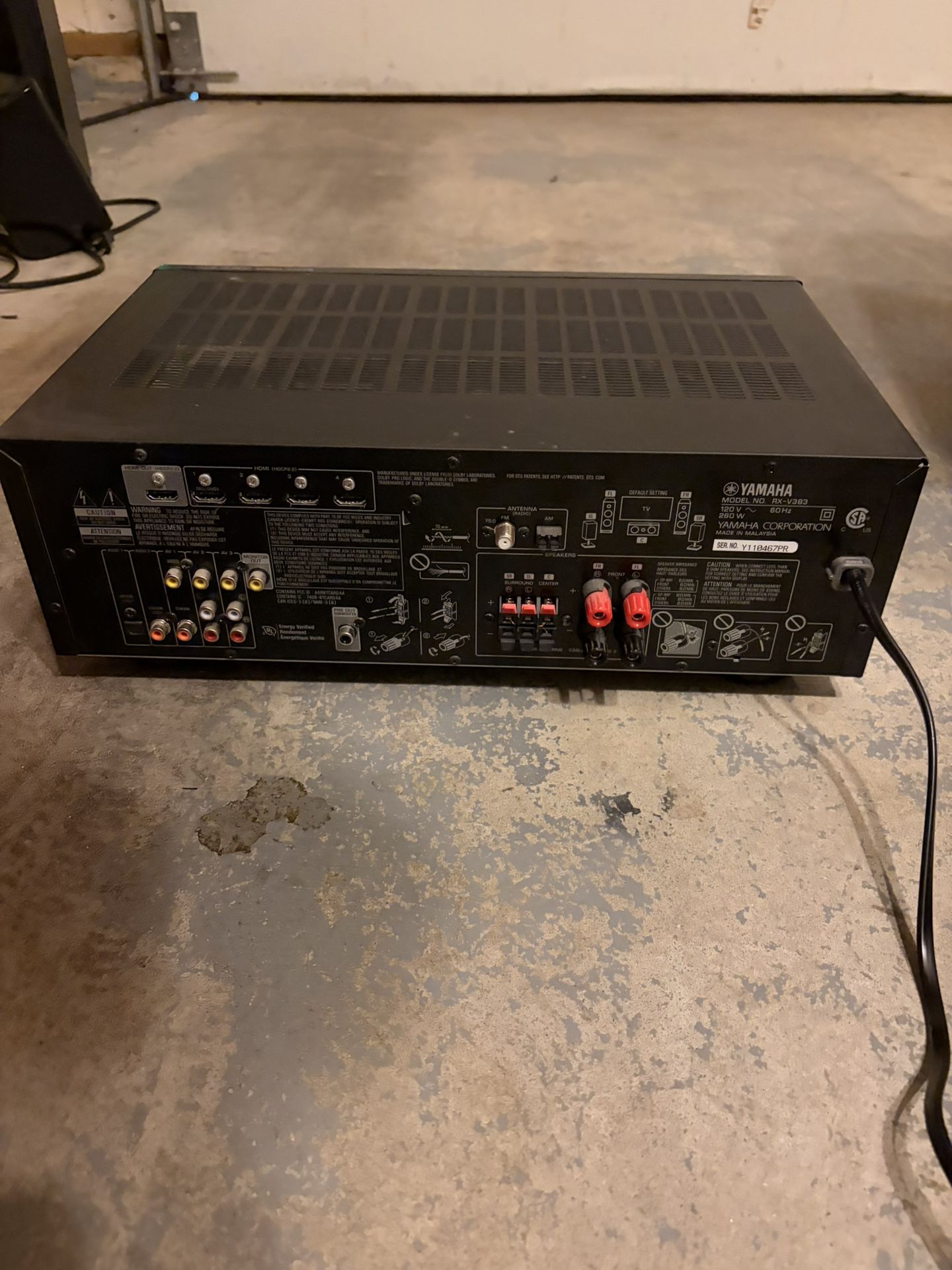 Audio Receiver + Subwoofer + Speakers