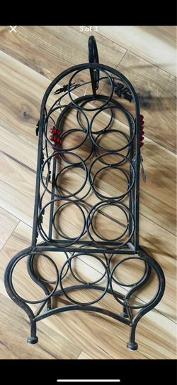 Rustic metal wine rack