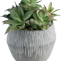 BRAND NEW..FAVRD Artificial Succulents in Cement Pot Environmentally Conscious Partly Recycled Fake Plants Artificial Plants