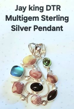 Jay King DTR Multigem Sterling Silver Pendant 