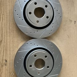Durango RT GT SXT 11-23, Grand Cherokee Limited Overland 11-21 Front Drill Slot Rotors Brake pads 