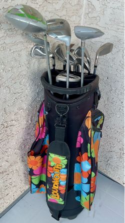 King Cobra Lady Golf club set 14c SS oversize Iron Set 4-PW-55 AMP CELL DR-FW+HY BAFFLER LOUDMOUTH CART BAG