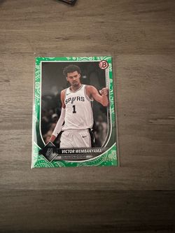 Topps Victor Wembanyama San Antonio Spurs Bowman Green Parallel Card #143 /99