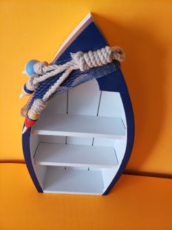 New Nautical Wood Boat Shelf Decor 14x6
