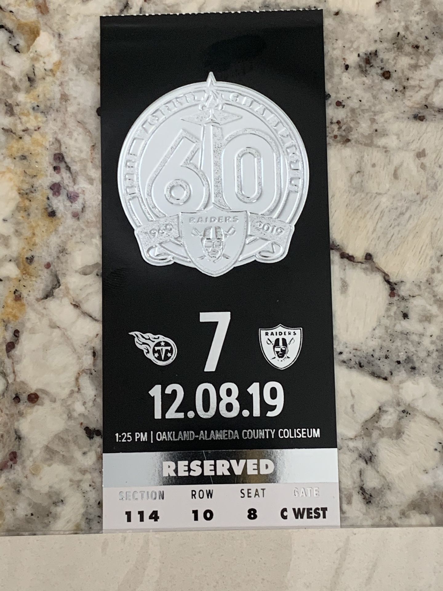 Raiders ticket