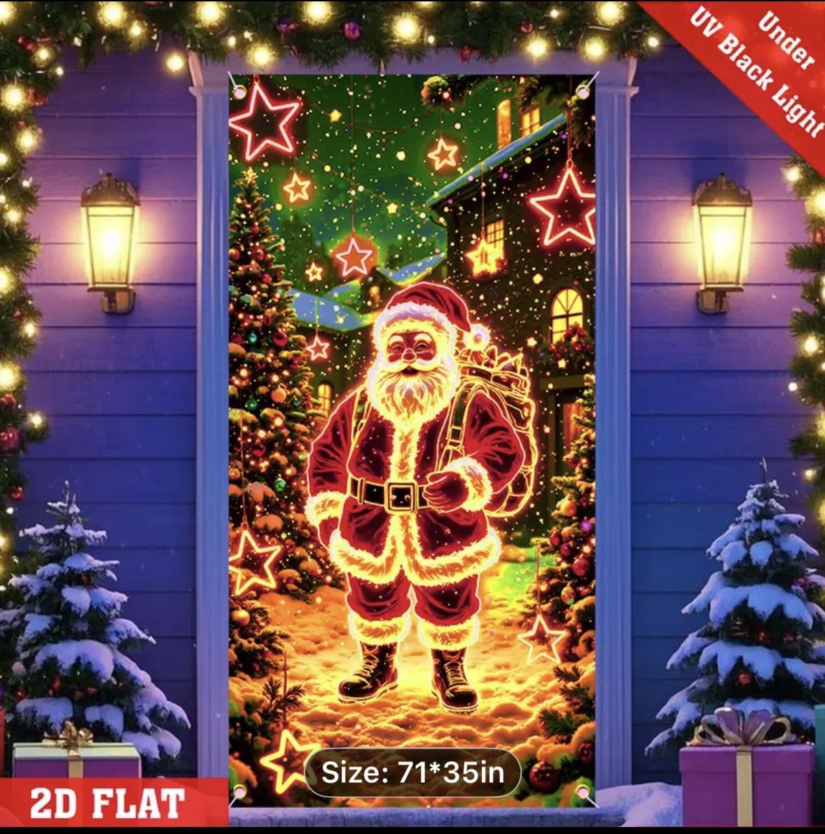 Brand New 2 D Flat banner UV Activated Glow In The Dark