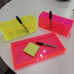 Neon Acrylic Pen Holders and Trays