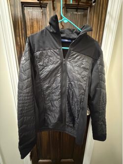 Men's Black Quilted Hybrid Jacket - Performance Zip Front