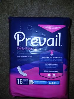 Prevail Daily Pads for Bladder Leaks 16 Count
