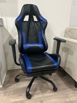 Black and Blue Racing Style Gaming Chair