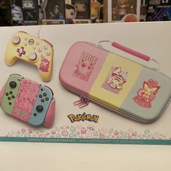 Nano Wired Controller, Protection Case and Comfort Grip for Nintendo Switch Pokmon: Sweet Assortment