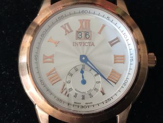 Men’s  Invicta Watch - French Ebauch Movement - Beautiful Rose Gold Tone Case - Sapphire Crystal - Beautiful Big Date Dial - Cool Man’s or Unisex 