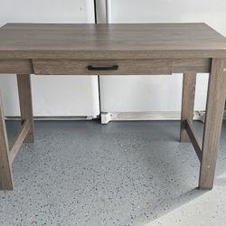 Washed gray console table with drawer