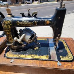 Antique Sewing Machine and Table 