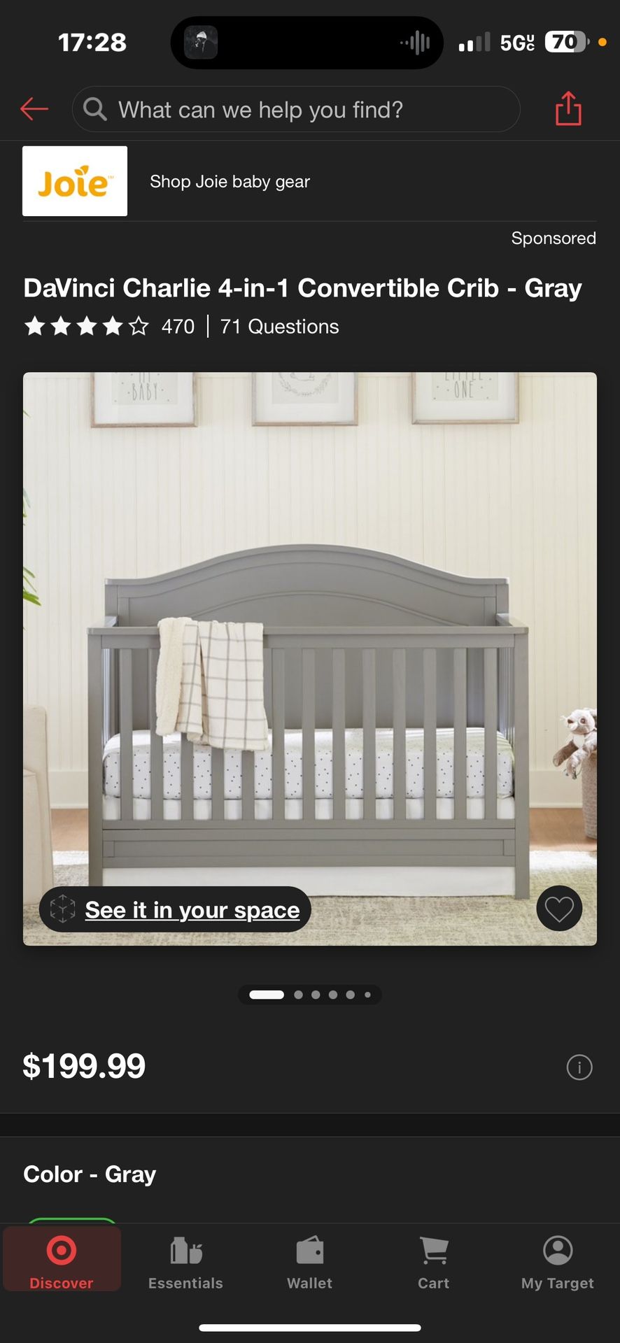 DaVinci Grey Crib