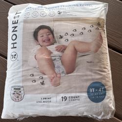 New The Honest Company Clean Conscious Training Pants Size 3T/4T (32-40 lbs), 19 count