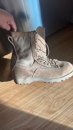 Tan Suede Military Combat Boot