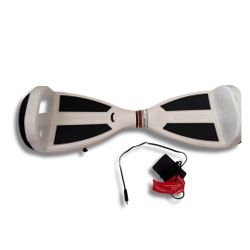 White hoverboard with charger