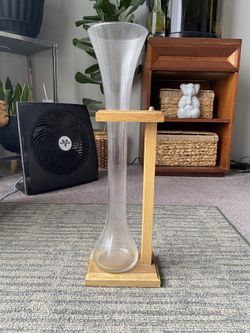 Flower Vase With Wooden Stand